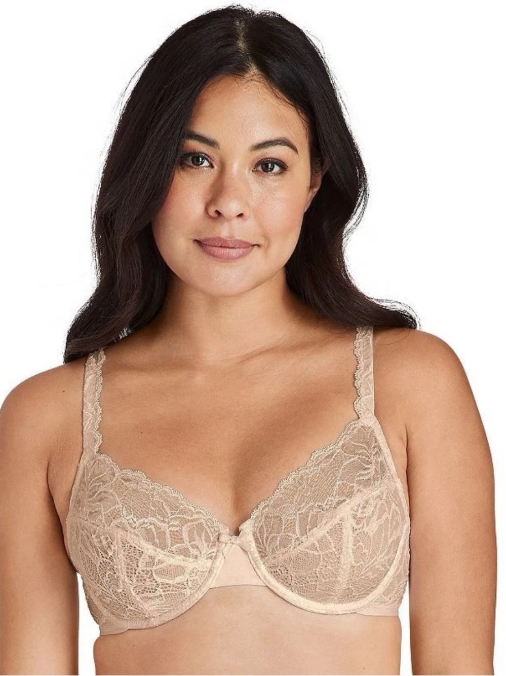 VINTAGE 90’s Bali Lift “Desire” Lace Underwire Bra 6543 Champagne Nude 34DD